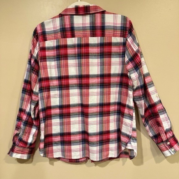 Tommy Hilfiger Women's Plaid Button-Front Shirt Long‎ Sleeve Red Blue Size Large - Picture 6 of 7